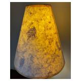 Textured Ceramic Table Lamp with Pine Needle Shade