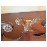 Antique Mahogany 12-Drawer Dresser with Mirror - Brass Pull Handles