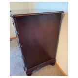 Antique Mahogany 12-Drawer Dresser with Mirror - Brass Pull Handles