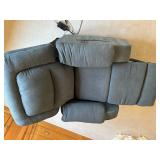 Recliner Chair - Blue Upholstery, Motorized Recline, USB Port