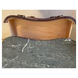 Marble-Top Dresser - 4-Drawer Curved Front, Walnut Finish, Brass Hardware