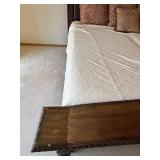 Bed with Ornate Carved Wood Headboard & Footboard - King