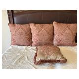 Bed with Ornate Carved Wood Headboard & Footboard - King