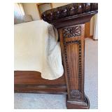 Bed with Ornate Carved Wood Headboard & Footboard - King