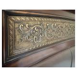 Bed with Ornate Carved Wood Headboard & Footboard - King