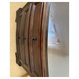 B699-93 Night Stand - Dark Wood with Glass Top, 3 Drawers
