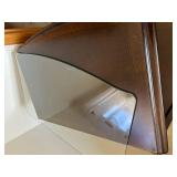 B699-93 Night Stand - Dark Wood with Glass Top, 3 Drawers