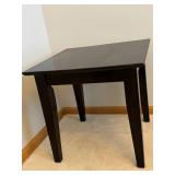 End Table - Dark Espresso Wood, Square Top, 4 Block Legs