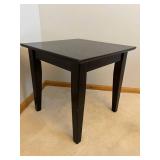 End Table - Dark Espresso Wood, Square Top, 4 Block Legs