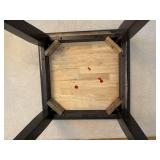 End Table - Dark Espresso Wood, Square Top, 4 Block Legs