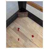 End Table - Dark Espresso Wood, Square Top, 4 Block Legs