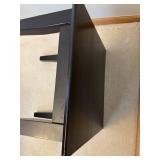 End Table - Dark Espresso Wood, Square Top, 4 Block Legs