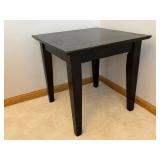 Black Square Wood Table - Compact Side/End Table, Dark Finish