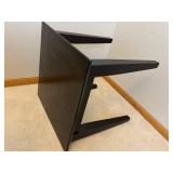 Black Square Wood Table - Compact Side/End Table, Dark Finish