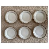 Imperial H & Co. Selb Bavaria White Porcelain Dinnerware with Gold Rim & Black Bead Border