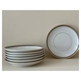 Imperial H & Co. Selb Bavaria White Porcelain Dinnerware with Gold Rim & Black Bead Border