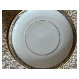 Imperial H & Co. Selb Bavaria White Porcelain Dinnerware with Gold Rim & Black Bead Border
