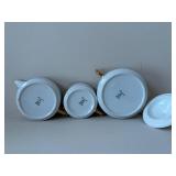 Imperial H & Co. Selb Bavaria White Porcelain Dinnerware with Gold Rim & Black Bead Border