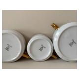 Imperial H & Co. Selb Bavaria White Porcelain Dinnerware with Gold Rim & Black Bead Border
