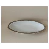 Imperial H & Co. Selb Bavaria White Porcelain Dinnerware with Gold Rim & Black Bead Border