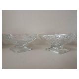 5 Vintage Soda Glasses, 4 Vintage Fruit or Ice Cream Sundae Compotes, Small Cut-Glass Fruit Bowl, Small Vintage Silver-plate Overlay Martinsville Glass Plate