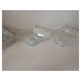 5 Vintage Soda Glasses, 4 Vintage Fruit or Ice Cream Sundae Compotes, Small Cut-Glass Fruit Bowl, Small Vintage Silver-plate Overlay Martinsville Glass Plate