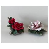 Nuova Capodimonte - Porcelain Roses Two-Piece Set, Red & Pink, Made in Italy