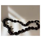 Fossil Kiss-Lock Clutch - Beaded Evening Clutch - Velvet Drawstring Pouch - Black Bead Necklace