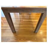 Crate & Barrel Dining Table & 4 Pier One Imports Dark Brown Slat-Back Chairs - Made in Indonesia