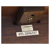 Crate & Barrel Dining Table & 4 Pier One Imports Dark Brown Slat-Back Chairs - Made in Indonesia