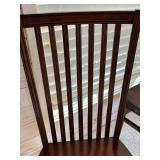 Crate & Barrel Dining Table & 4 Pier One Imports Dark Brown Slat-Back Chairs - Made in Indonesia