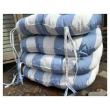 Round Mosaic Tile Outdoor Table with 4 Iron Chairs & Cushions