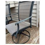 Outdoor Swivel Chairs with Round Mesh Table (Lot of 2)