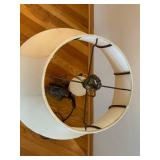 Table Lamp - Ornate Lamp with Beaded Tassels and Cream Shade