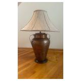 Frederick Cooper Hammered Copper Table Lamp with Linen Shade