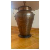 Frederick Cooper Hammered Copper Table Lamp with Linen Shade