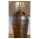 Frederick Cooper Hammered Copper Table Lamp with Linen Shade