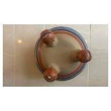 Hand-Painted Burnished Tonala Style Vintage Mexican Pottery Vase with Glossy Finish