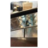 Frontgate 3-Panel Folding Screen with Floral Center Motif, Black Metal Frame