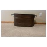 Vintage Coal Hod - Steel Coal Bucket with Wooden Bail Handle, Rustic Farmhouse