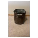 Vintage Coal Hod - Steel Coal Bucket with Wooden Bail Handle, Rustic Farmhouse