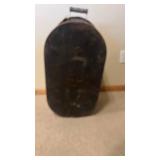 Vintage Coal Hod - Steel Coal Bucket with Wooden Bail Handle, Rustic Farmhouse