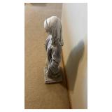 Virgin Mary Statue - Indoor Display, Stone-Like Gray Finish