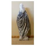 Virgin Mary Statue - Indoor Display, Stone-Like Gray Finish