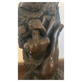 Sculpture - Bronze-Finish Hand & Rock with Nude Figure