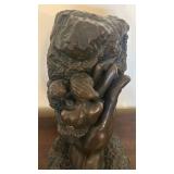 Sculpture - Bronze-Finish Hand & Rock with Nude Figure