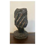 Sculpture - Bronze-Finish Hand & Rock with Nude Figure