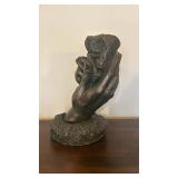 Sculpture - Bronze-Finish Hand & Rock with Nude Figure