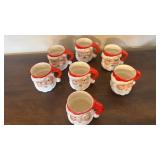 Santa Claus Mugs - Ceramic Bearded Heads (Lot of 7)