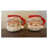Santa Claus Mugs - Ceramic Bearded Heads (Lot of 7)